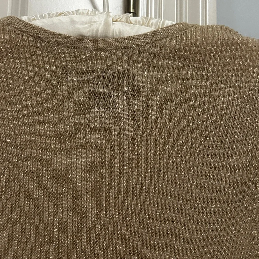 Vintage Ashley Judd Gold Mesh Sweater Top Medium - Picture 6 of 8